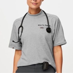 Fig Mock Neck Scrub Shirt